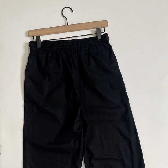 NWT!! J. CREW Factory Linen Blend Slim Wide Leg Drawstring Pants Solid Black 2 - Picture 10 of 16